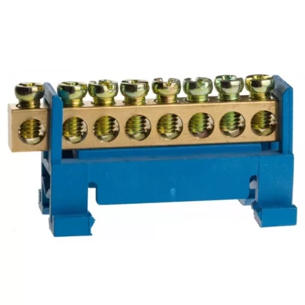 Шина СВЕТОЗАР нулевая на изоляторе типа &quot;Стойка&quot; макс. ток 100А, 5,2мм, 8 полюсов 49806-08 купить в Кургане