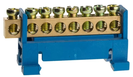 Шина СВЕТОЗАР нулевая на изоляторе типа &quot;Стойка&quot; макс. ток 100А, 5,2мм, 8 полюсов 49806-08 купить в Кургане