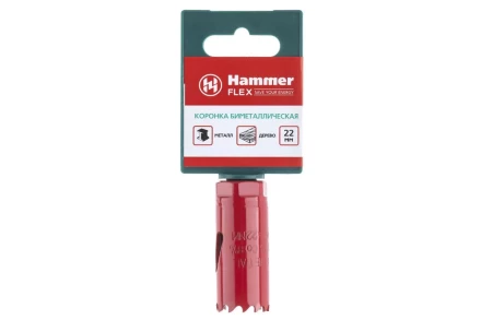 Коронка биметаллическая HAMMER Ф22х38мм 5/8&quot; BiMETALL (224-003) купить в Кургане