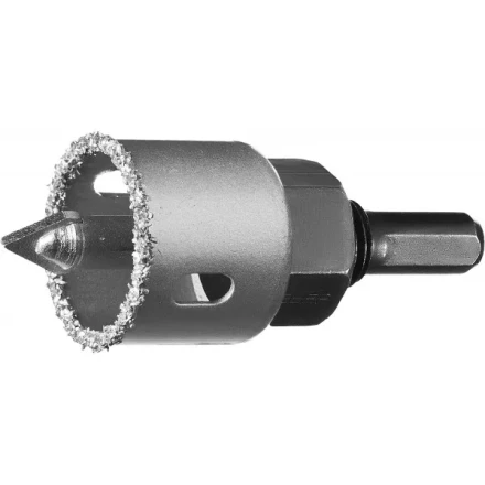 Коронка-чашка ЗУБР &quot;ПРОФЕССИОНАЛ&quot; c карбид-вольфрамовым нанесением, 32 мм, высота 25 мм, в сборе с державкой и сверлом 33360-032_z01 купить в Кургане