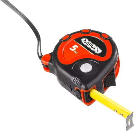 Рулетка MIRAX, 3 стопора, двухкомпонентный пластиковый корпус, 5мх19мм 34013-05-19 купить в Кургане