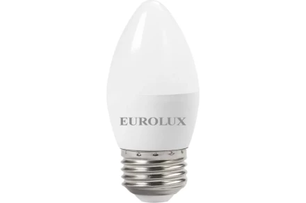Лампа светодиодная EUROLUX LL-E-C37-6W-230-2,7K-E27 76/2/9 купить в Кургане