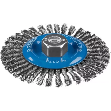 ЗУБР &quot;ПРОФЕССИОНАЛ&quot;. Щетка дисковая для УШМ, плетеные пучки стальной проволоки 0,5мм, 125ммхМ14 35192-125_z02 купить в Кургане