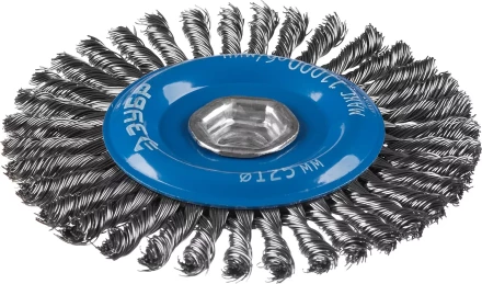 ЗУБР &quot;ПРОФЕССИОНАЛ&quot;. Щетка дисковая для УШМ, плетеные пучки стальной проволоки 0,5мм, 125ммхМ14 35192-125_z02 купить в Кургане