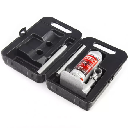 Домкрат гидравлический бутылочный 4 т h подъема 194–372 мм в пласт. кейсе MTX 507549 купить в Кургане