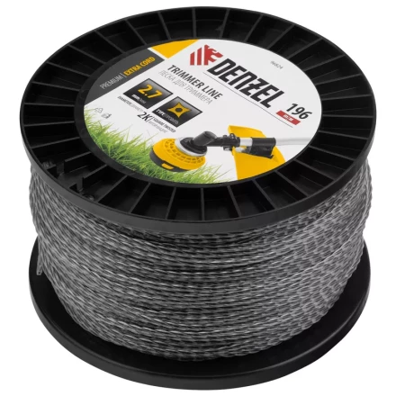 Леска для триммера двухкомпонентная витой квадрат, 2,7мм х 196м, на DIN катушке EXTRA CORD// Denzel 96824 купить в Кургане