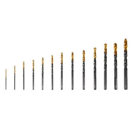 Набор сверл по металлу, 1,5-6,5 мм, HSS-Tin, Golden Tip, 13 шт Denzel 72318 купить в Кургане