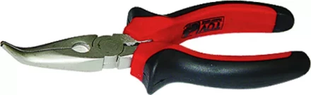 Длинногубцы NICKEL 200 мм изогнутые никелированные двухкомпонентные рукоятки MATRIX 17424 купить в Кургане