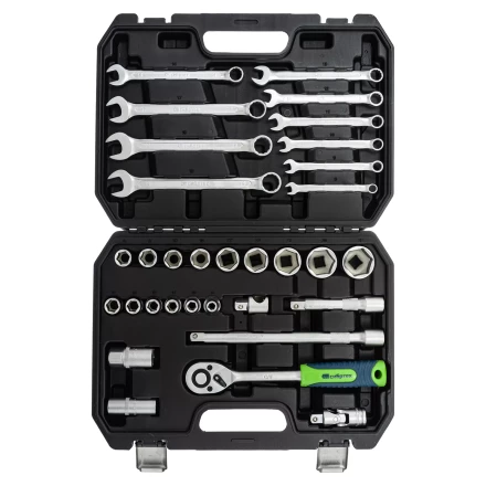 Набор инструментов Сибртех 13393, 1/2&quot;, пластиковый кейс, 32 предмета купить в Кургане