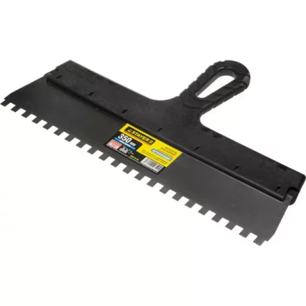 Шпатель STAYER &quot;PROFESSIONAL&quot; нержавеющий зубчатый с пластмассовой ручкой, 350мм, зуб 8х8мм 1009-35-08 купить в Кургане