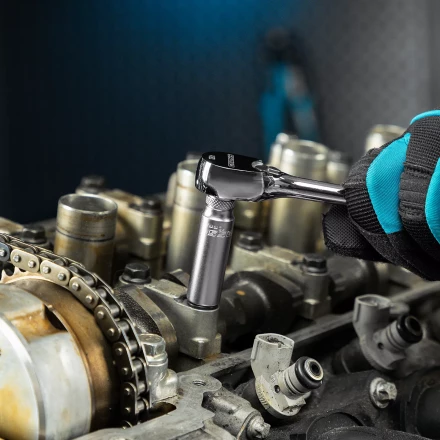 Ключ-трещотка 1/4&quot; Gross 14050, CrV, 120 зубьев, цельнометаллический, хром купить в Кургане