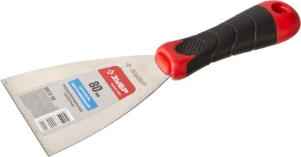 Шпатель ЗУБР &quot;МАСТЕР&quot;, профилированное нержавеющее полотно, 2к ручка, 80мм 10072-08 купить в Кургане