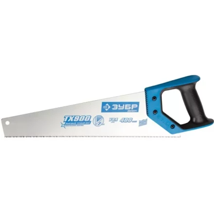 Ножовка по дереву (пила) ЗУБР ЛЕВША-7 400 мм, 7 TPI, универсальный зуб, вдоль и поперек волокон, для средних заготовок, фанеры, ДСП, МДФ,2K рукоятка 15232-40 купить в Кургане