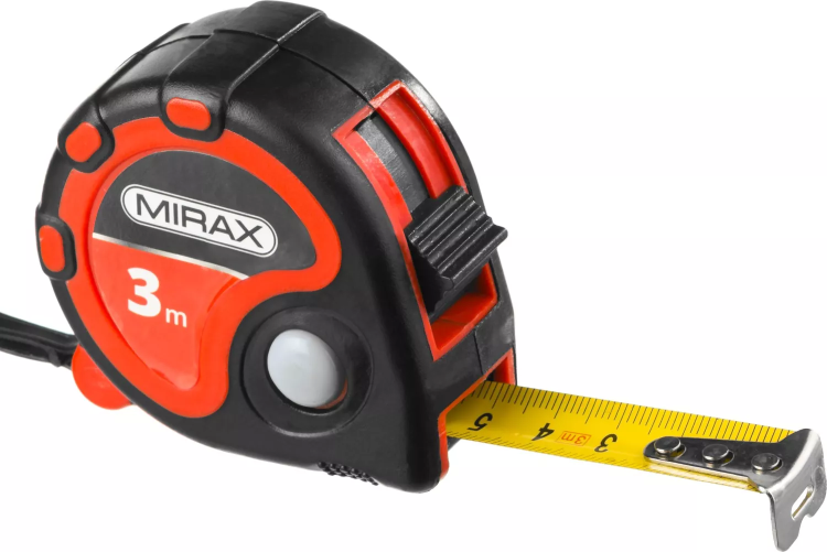 Рулетка MIRAX, 3 стопора, двухкомпонентный пластиковый корпус, 3мх16мм 34013-03-16 купить в Кургане