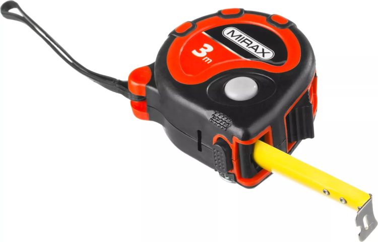 Рулетка MIRAX, 3 стопора, двухкомпонентный пластиковый корпус, 3мх16мм 34013-03-16 купить в Кургане