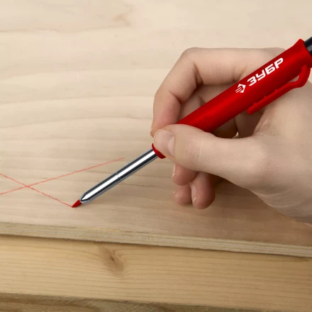 ЗУБР АСК красный, d 2,8 мм, HB, 6 сменных грифелей, автоматический карандаш (06311-3) купить в Кургане