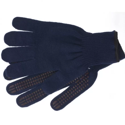 Перчатки трикотажные акрил ПВХгель Протектор синий оверлок Сибртех Россия 68665 купить в Кургане