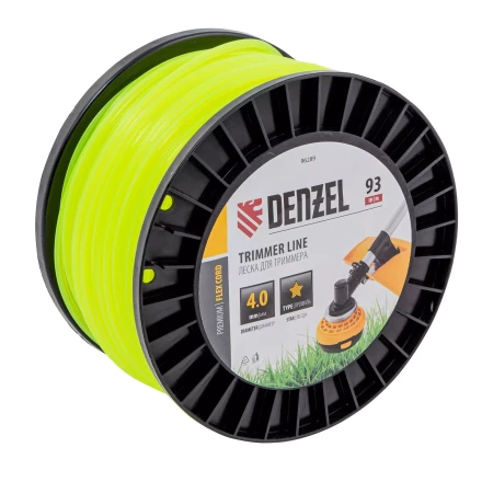 Леска для триммера звезда, 4,0мм х 93м, на DIN катушке FLEX CORD// Denzel 96289 купить в Кургане