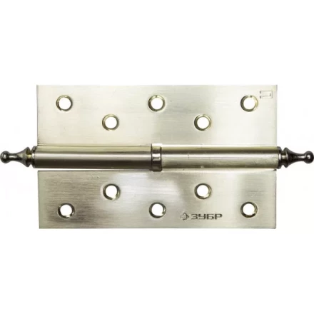 Петля дверная разъемная ЗУБР &quot;ЭКСПЕРТ&quot;, 1 подшипник, цвет мат. латунь (SB), правая, с крепежом, 125х75х2,5мм,2шт 37605-125-3R купить в Кургане