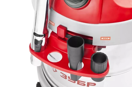 Пылесос ЗУБР сухая и влажная уборка, нержавеющая сталь, усиленное основание, розетка до 2000Вт, 30л, 1400Вт ЗППУ-1400-30 купить в Кургане