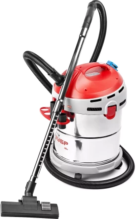 Пылесос ЗУБР сухая и влажная уборка, нержавеющая сталь, усиленное основание, розетка до 2000Вт, 30л, 1400Вт ЗППУ-1400-30 купить в Кургане