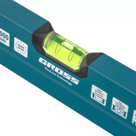 Уровень алюминиевый 1000 мм 2 рукоятки фрезеровка 3 глазка Prazision Gross 34442 купить в Кургане