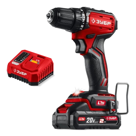 ЗУБР 20 В, 45 Нм, 1 АКБ LMS (2 Ач), бесщеточная дрель-шуруповерт (ДБ-45-21) купить в Кургане