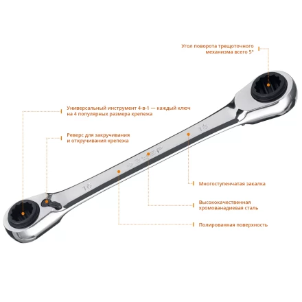 Наборы трещоточных комбинированных ключей накидных серия ПРОФЕССИОНАЛ купить в Кургане