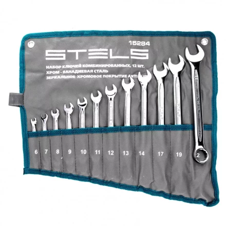 Набор ключей комбинированных 12 шт 6-22 мм, антислип Stels 15284 купить в Кургане