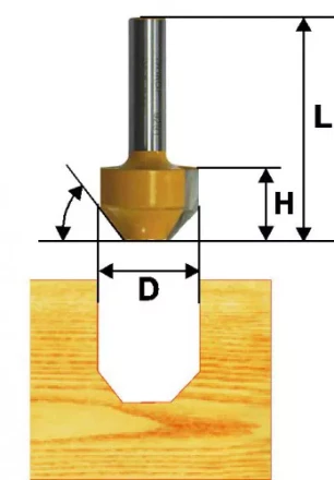 Фреза пазовая фасонная Ф119Х13 мм 30° хвостовик 8 мм 46123 купить в Кургане