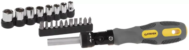 Набор STAYER Отвертки "MAX-GRIP", Cr-V, реверсивно-рычажная, 20 предметов 2585-H20 G купить в Кургане