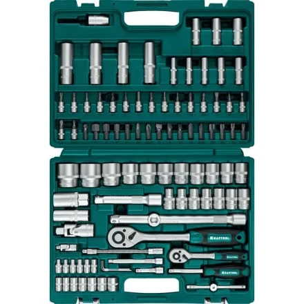 Набор KRAFTOOL &quot;EXPERT QUALITAT&quot;: Торцовые головки, 1/2&quot;, 1/4&quot;, 94 предмета 27883-H95_z03 купить в Кургане