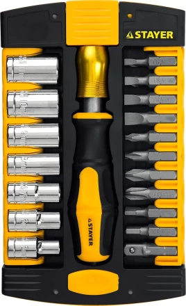 Набор STAYER &quot;MASTER&quot; HERCULES: Отвертки, Cr-V, эргономичная двухкомпонентная рукоятка, 30предм, в боксе 25055-H30 купить в Кургане