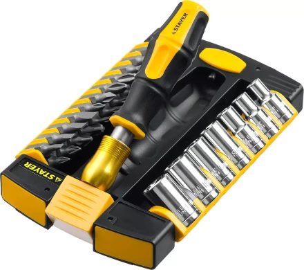 Набор STAYER &quot;MASTER&quot; HERCULES: Отвертки, Cr-V, эргономичная двухкомпонентная рукоятка, 30предм, в боксе 25055-H30 купить в Кургане