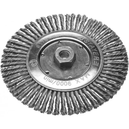 ЗУБР &quot;ПРОФЕССИОНАЛ&quot;. Щетка дисковая для УШМ, плетеные пучки стальной проволоки 0,5мм, 175ммхМ14 35192-175_z02 купить в Кургане