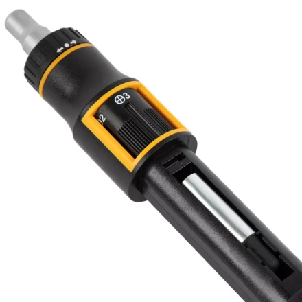 Отвертка реверсивная с револьверным механизмом Denzel 7711601, 11 шт, сталь S2 купить в Кургане