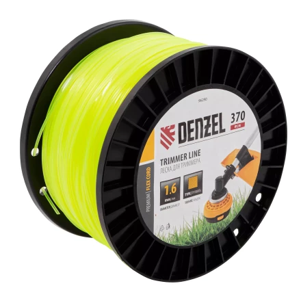 Леска для триммера квадрат 1,6мм х 370м, на DIN катушке FLEX CORD// Denzel 96290 купить в Кургане