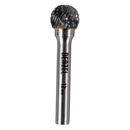 Борфреза по металлу твердосплавная Denzel, шарообразная, тип-D, 12 мм купить в Кургане