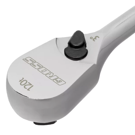 Ключ-трещотка 1/2&quot; Gross 14052, CrV, 120 зубьев, цельнометаллический, хром купить в Кургане