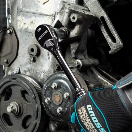 Ключ-трещотка 1/2&quot; Gross 14052, CrV, 120 зубьев, цельнометаллический, хром купить в Кургане