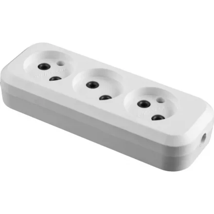 Колодка СИБИН для удлинителя, 3 гнезда, макс мощность 1300Вт 55108-3 купить в Кургане