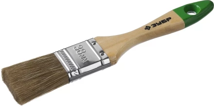 Кисть плоская  ЗУБР &quot;ЛАЗУРЬ-МАСТЕР&quot;, смешанная щетина, деревянная ручка, 38мм 4-01009-038 купить в Кургане