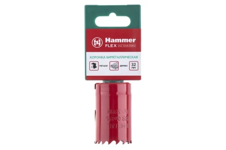 Коронка биметаллическая HAMMER Ф32х38мм 5/8&quot; BiMETALL (224-006) купить в Кургане