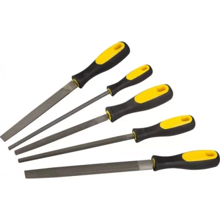 Набор STAYER &quot;PROFI&quot;: Напильники с двухкомпонентной рукояткой,плоский,полукруглый,трехгран,квадратный,круглый,№2,200мм 1682-20-H5_z01 купить в Кургане