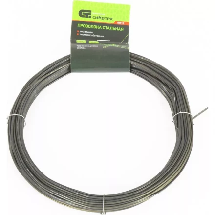 Проволока стальная 30 м вязальная термообработанная 2,0 мм Сибртех 84913 купить в Кургане