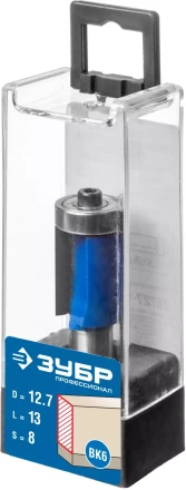 ЗУБР 12.7 x 25.4 мм, хвостовик 8 мм, фреза кромочная с нижним подшипником (3 лезвия), Профессионал (28728-12.7-25.4) купить в Кургане