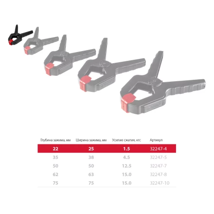 ЗУБР МЗ-40, 38 х 38 мм, пружинный зажим (32247-4) купить в Кургане