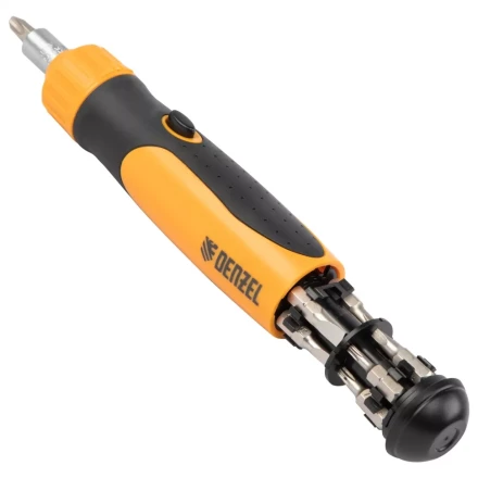 Отвертка реверсивная Denzel 7711611, механизм SmartPush 12 шт, S2 купить в Кургане