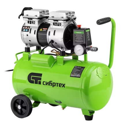 Компрессор безмаслянный малошумный Сибртех МБ 1100/24,1100 Вт, 24 л, 170 л/мин 58006 купить в Кургане