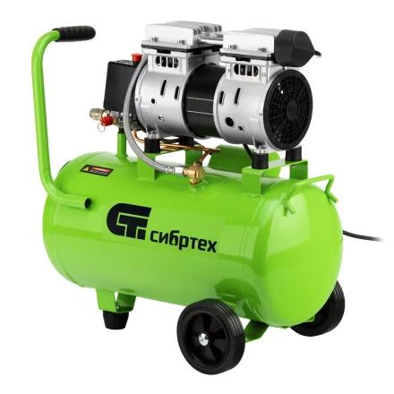 Компрессор безмаслянный малошумный Сибртех МБ 1100/24,1100 Вт, 24 л, 170 л/мин 58006 купить в Кургане